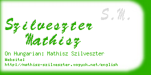 szilveszter mathisz business card